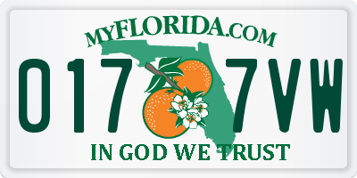 FL license plate 0177VW