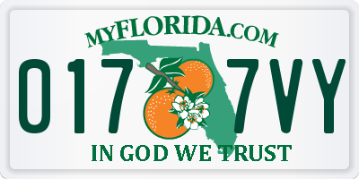 FL license plate 0177VY