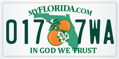 FL license plate 0177WA