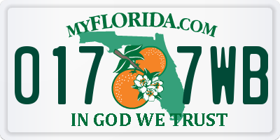 FL license plate 0177WB