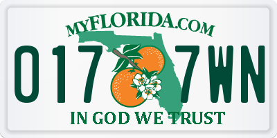 FL license plate 0177WN