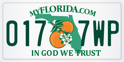 FL license plate 0177WP