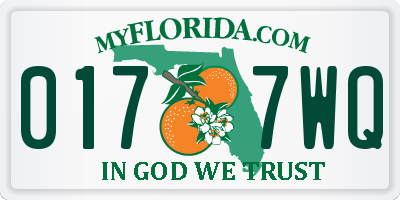 FL license plate 0177WQ