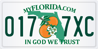 FL license plate 0177XC