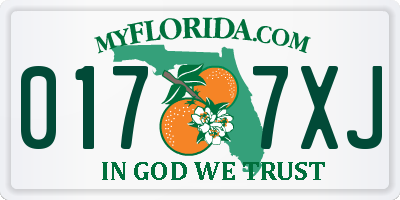 FL license plate 0177XJ