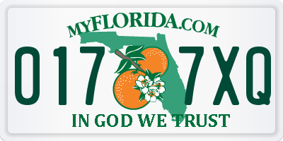 FL license plate 0177XQ