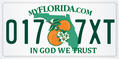FL license plate 0177XT