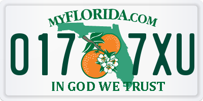 FL license plate 0177XU