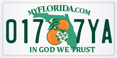 FL license plate 0177YA