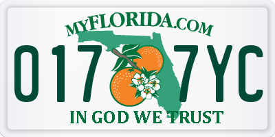 FL license plate 0177YC