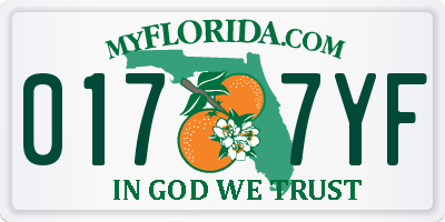 FL license plate 0177YF