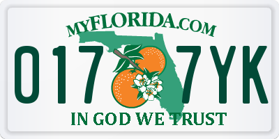 FL license plate 0177YK