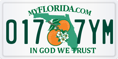 FL license plate 0177YM