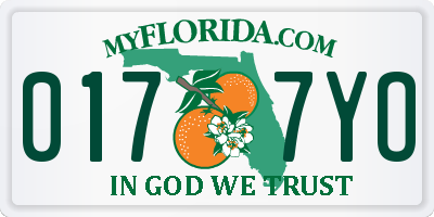 FL license plate 0177YO