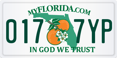 FL license plate 0177YP