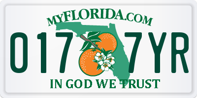 FL license plate 0177YR