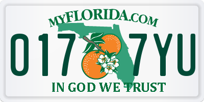 FL license plate 0177YU