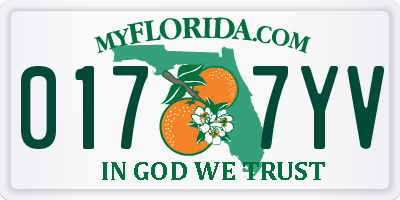 FL license plate 0177YV