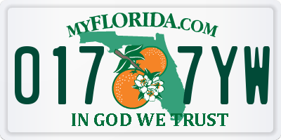 FL license plate 0177YW