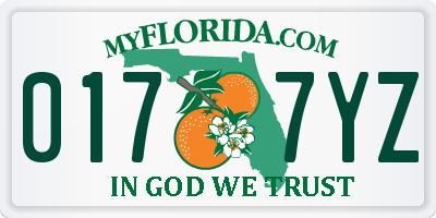 FL license plate 0177YZ