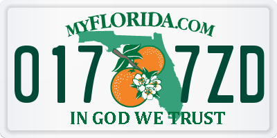 FL license plate 0177ZD