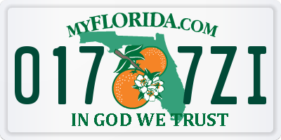 FL license plate 0177ZI