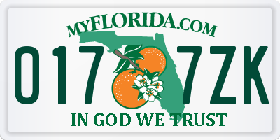 FL license plate 0177ZK