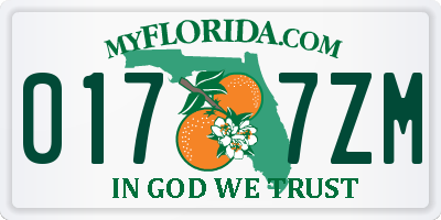 FL license plate 0177ZM