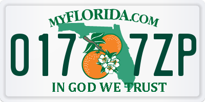 FL license plate 0177ZP