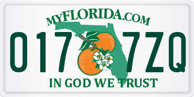 FL license plate 0177ZQ