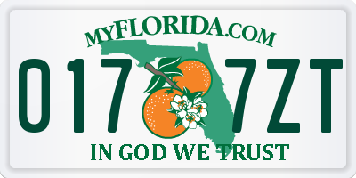 FL license plate 0177ZT