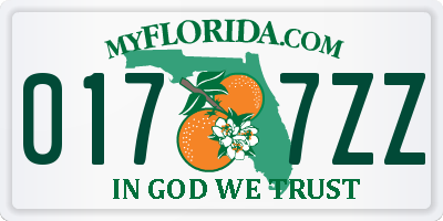 FL license plate 0177ZZ