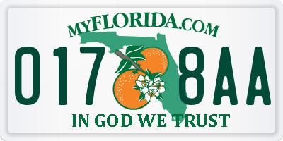 FL license plate 0178AA