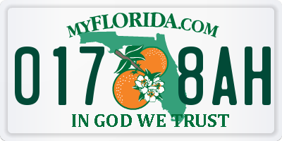 FL license plate 0178AH