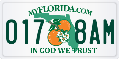 FL license plate 0178AM