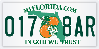 FL license plate 0178AR