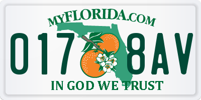 FL license plate 0178AV