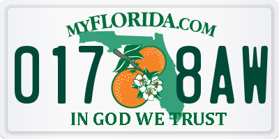 FL license plate 0178AW