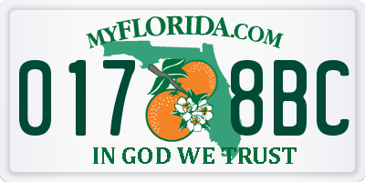 FL license plate 0178BC