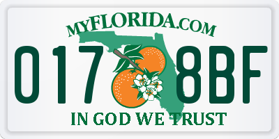 FL license plate 0178BF