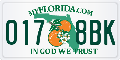 FL license plate 0178BK