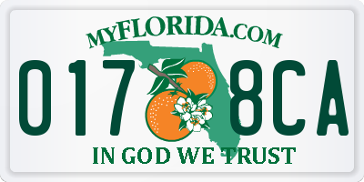 FL license plate 0178CA