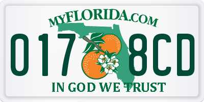 FL license plate 0178CD