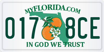 FL license plate 0178CE