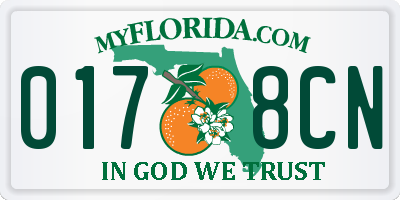 FL license plate 0178CN