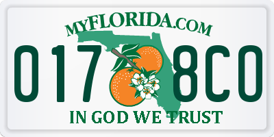 FL license plate 0178CO