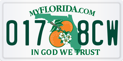 FL license plate 0178CW