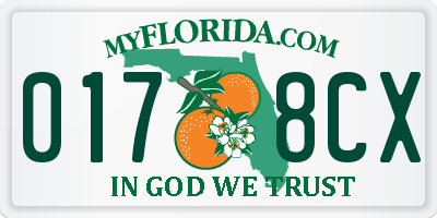 FL license plate 0178CX