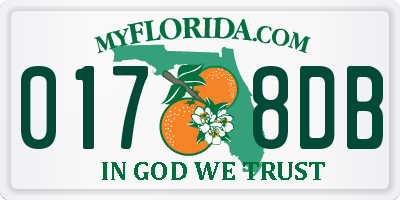 FL license plate 0178DB