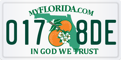 FL license plate 0178DE